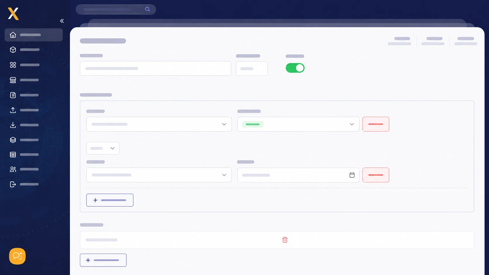 Xada rules configuration screen with conditions and actions for applying pricing rules
